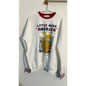 The Laundry Room Women's Little Miss America Graphic Sweatshirt XS White